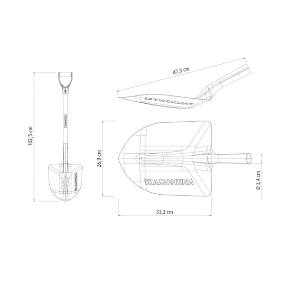 Pá Bico com Cabo 12,1x101,5cm Tramontina - Image 6